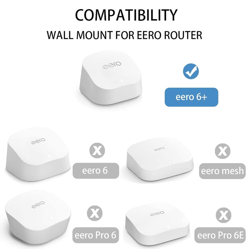 Huafly 2Pcs Screwless Wall Mount Bracket for eero 6+ WiFi, VHB Stick On Holder, Strong Adhesive Holder, No Tools No Drilling No Hole-White (eero 6+ Mount,2Pcs) - Image 3